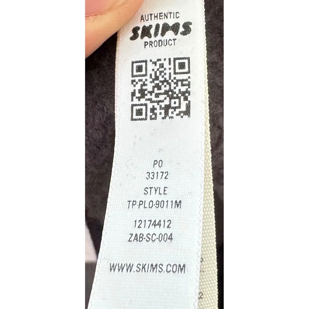 Skims Mens Fleece Hoodie Onyx Black Pullover Sweatshirt XL TP-PLO-9011M